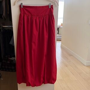 Y2K Red Women's Bubble Maxi Skirt